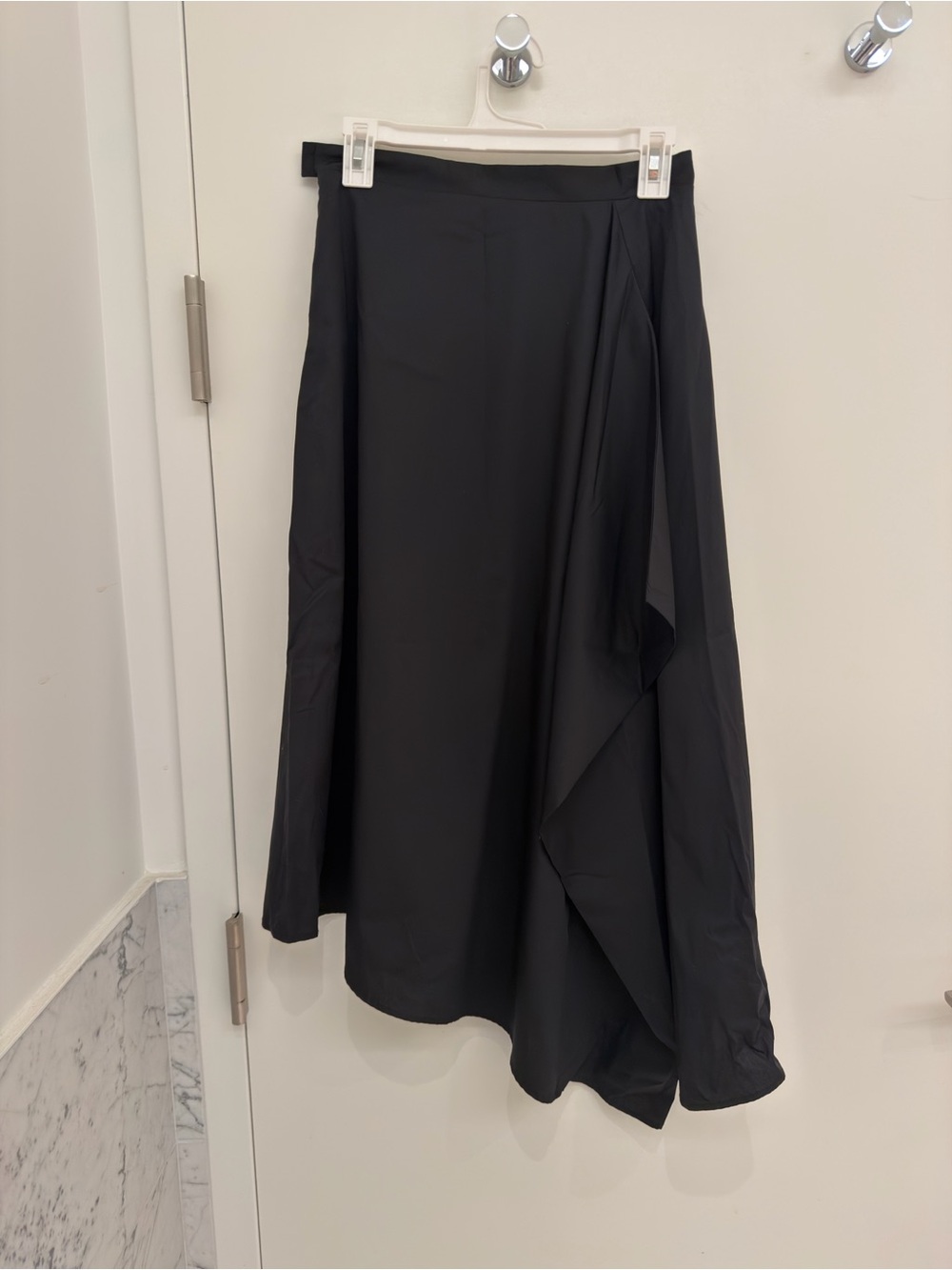 Asymmetrical Black Draped Women’s Skirt